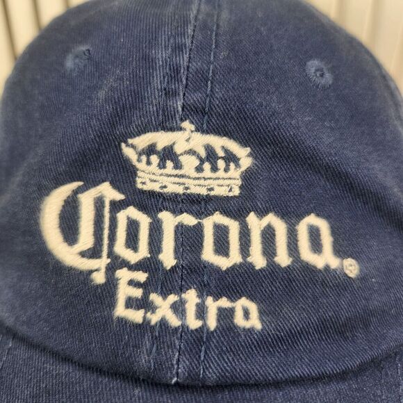 Corona Extra Bottle Opener Strapback Hat Cap Blue Canvas Cerveza Beer Crown 2008 - Picture 3 of 12